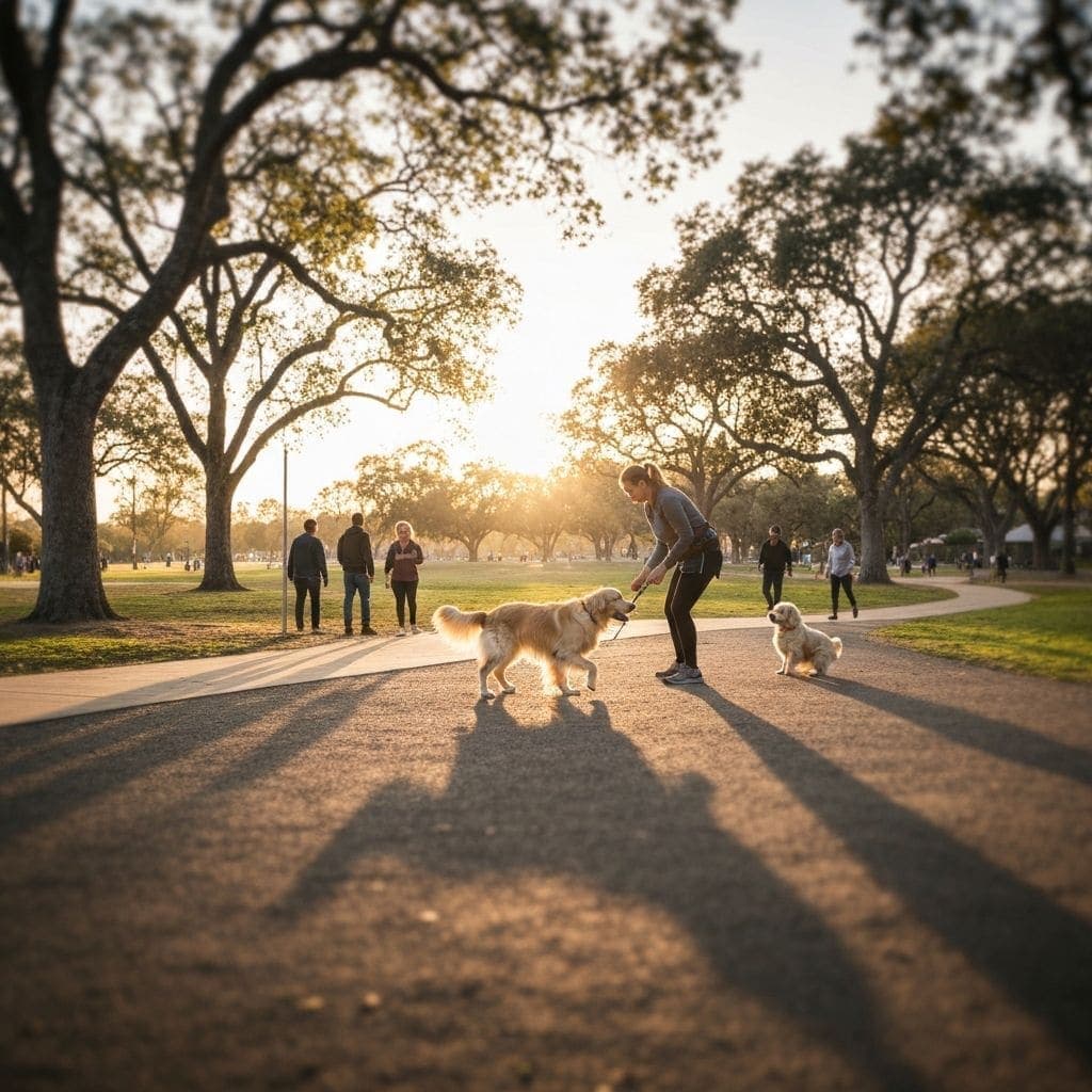 A dog practicing skills in a real-world setting